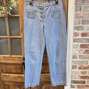 Y2K Christopher Banks Jeans 12 High Rise Button Fly Light Wash Front Pockets